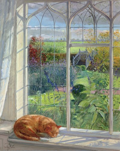 Chat endormi et pont chinois - Timothy Easton